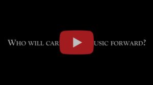 Who will care text on black background