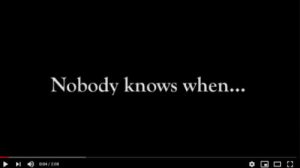 nobody knows when text on black background