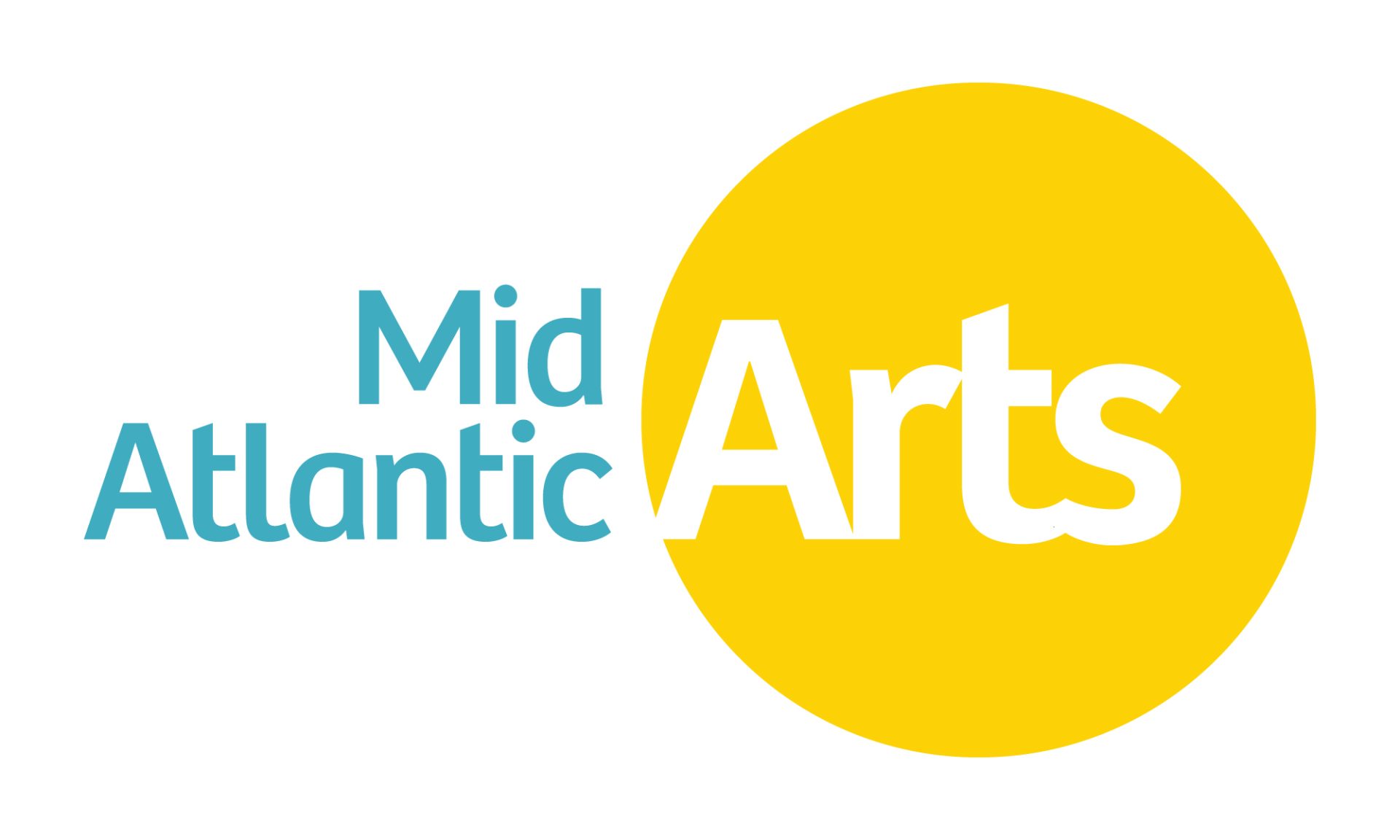 Mid Atlantic Arts logo with blue text and yellow circle